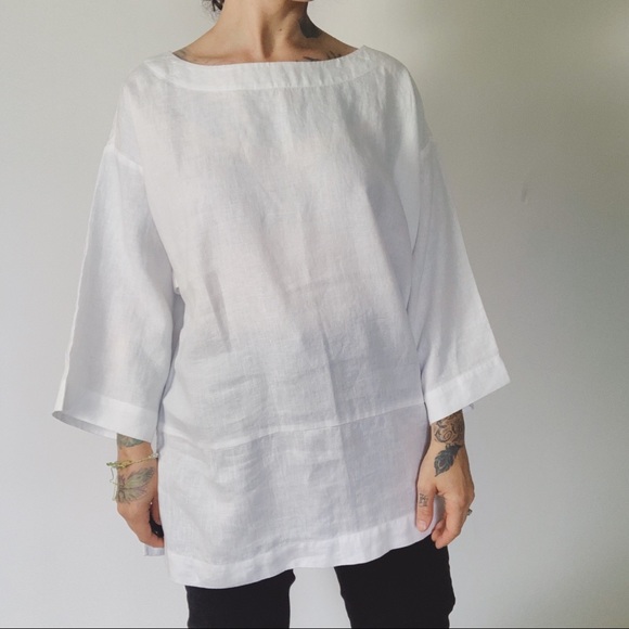 J. Jill Tops - NWOT J. JILL Linen Boxy Fit Tunic White Medium